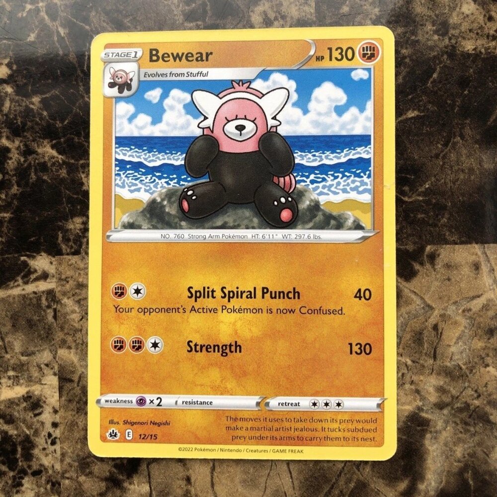 Bewear 12/15 McDonald’s Happy Meal 2022 Pokémon Card Split Spiral Punch